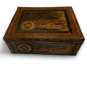 Antigua caja de lata de tabaco Allen & Ginter’s Imperial Cube Cube Richmond VA - Imagen 1 de 11