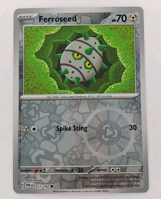 Ferroseed 127/182 Sv04: Paradox Rift Reverse Holo - Pokemon - Free Shipping - NM - Image 1 of 2