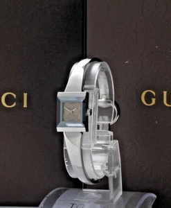 [Fast neuwertig mit Box Papier] Gucci 128,5 braunes Zifferblatt 14 mm quadratisch Damen Quarzuhr - Bild 1 von 12