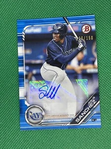 JESUS SANCHEZ 2019 BOWMAN BLUE RC AUTO #/150 MIAMI MARLINS AUTO - Picture 1 of 2
