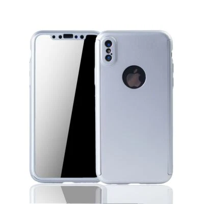 Custodia Cellulare Protettiva per Apple IPHONE X Full Cover Display Casi Argento - Immagine 1 di 4