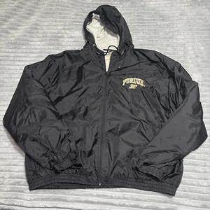 Cortavientos vintage Steve and Barry's cremallera completa Purdue talla XXL negro - Imagen 1 de 13