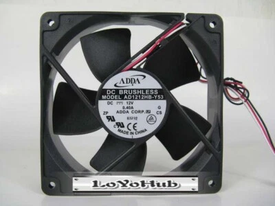 ADDA 12032 DC12V 0.4A cooling fan double ball 120x120x32mm 3-Pin AD1212HB-Y53 - Image 1 of 4