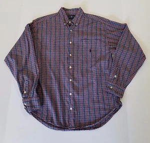 Ralph Lauren POLO Plaid Button Down Long Sleeve Shirt Youth Size Large L - Picture 1 of 6