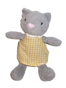 9" Baby Gund Mini Meadow Clove Kitty Cat Plush Gray Yellow Dress Stuffed Animal - Picture 1 of 3