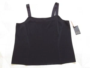 Dana Buchman Tank Top Womens 1X Black Silk Knit Layering Cami Textured NWT - Picture 1 of 12