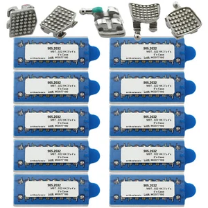 10 Kit Orthodontic Brackets 0.022 Mini MBT 345 Hook MIM Metal Braces Monoblock - Picture 1 of 11