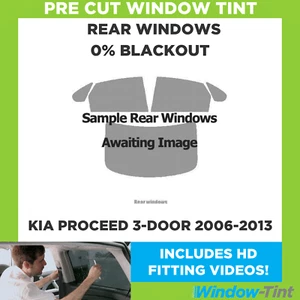 For Kia ProCeed 3-door Hatchback 2006-13 Pre Cut Window Tint 0% Blackout Film - Picture 1 of 10