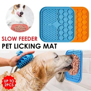 Silicone Dog Pet Lick Mat Pad Boredom Buster Slow Feeder Bath Grooming Helper - Picture 1 of 10