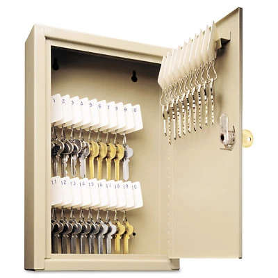 MMF Heavy Steel Security Lock 30 Key offices Cabinet 8" X 2.6" X 12.1" Sand - Image 1 of 2