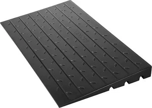 Rubber Threshold Ramp, 4" Rise Threshold Ramp Doorway, 3 Channels Cord Cover Ru - Picture 1 of 12