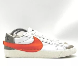 NIKE Shoes Men Size 9 Blazer Low 77 Jumbo White Alpha Orange Grey Fog DN2158-100 - Picture 1 of 5