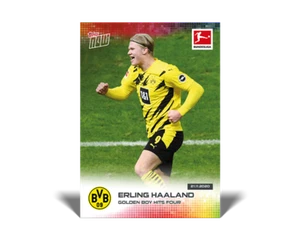 Topps Now Bundesliga #44 2020 Erling Haaland Golden Boy hits 4 goles - Imagen 1 de 2