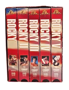 Rocky VHS Box Set 1 2 3 4 5 Sylvester Stalone 80s Boxing Movie Anniversary - Picture 1 of 11