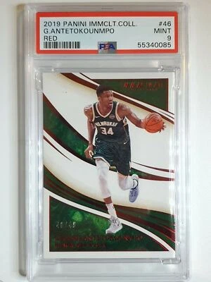 2019 Immaculate Giannis Antetokounmpo #46 RED /49 - PSA 9 (POP 2) - Image 1 of 3