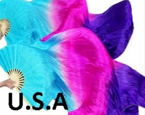 Seidenfächer Schleier Bauchtanz 100 % Seide schneller Versand USA Store KOSTENLOSE HÜLLE - Bild 1 von 2