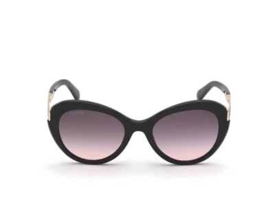 Gafas de sol Swarovski SK327 01B todo negro ovaladas de plástico marco 53-20-145 W piedras Foto 1 de 4