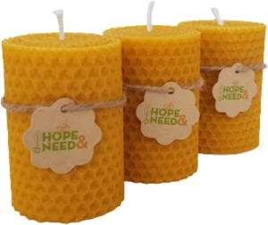 Hope&Need Bienenwachs Stumpenkerzen - 3 Stück (2,8 cm x 2 cm) %100 Pure Bee - Bild 1 von 7