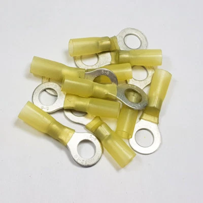 SPLITCHARGE.CO.UK Heat Shrink YELLOW 8.4mm RING Terminals Heatshrink Connector Crimp Adhesive