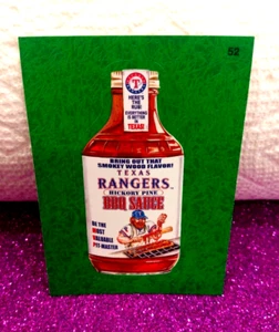 2016 Wacky Packages Baseball Series "TEXAS RANGERS BBQ SAUCE" Grass Sticker #52 - Picture 1 of 1