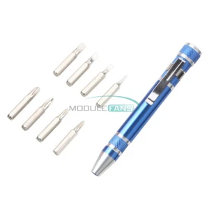 Multifunction 8-In-1 Pocket Precision Mini Screwdriver Pen Repair Hand Tools Kit - Picture 1 of 15