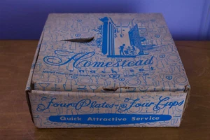 Federal Glass Co Homestead Wheat Pattern 8 Piece Snack Set Vintage T1372 - Picture 1 of 5