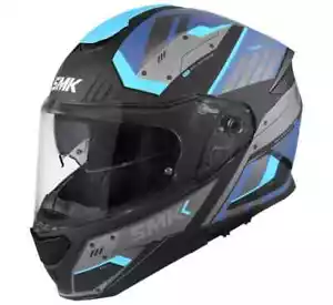 SMK Gullwing-Tekker Gloss Black Grey Blue Helmet (GL265) - Bild 1 von 1
