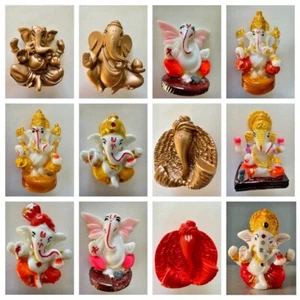 Hindú Ganesh Ganpati Ídolos Estatuas Elefante Dios Murti Regalo Diwali Pooja Coche Hogar - Imagen 1 de 15