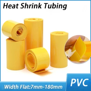 PVC Heat Shrink Tubing Wrap RC Battery Pack Yellow 7mm-180mm Wide LiPO NiMH NiCd - Picture 1 of 8