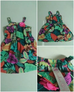 Girls Cute Cherokee 3T Sleeveless Strap Dress Floral Colorful - Picture 1 of 4