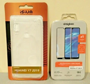 Cover Morbida + Vetro Temperato 9H Huawei Y7 2019 NUOVO Soft Case - Afbeelding 1 van 5