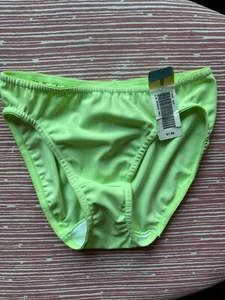 VTG Second Skin Nylon Neon Green Bikini 90s Y2K Van Raalte PANTY NWT Sz Medium - Picture 1 of 7