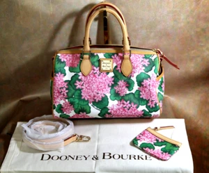 DOONEY & BOURKE NWOT PINK HYDRANGEAS SATCHEL/CROSSBODY SPRINGTIME BAG - Picture 1 of 11