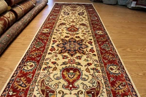 TOP QUALITY HANDMADE 13 FT. HALL RUNNER JEWEL COLORS VEGETABLE DYES WOOL RUG - Picture 1 of 12
