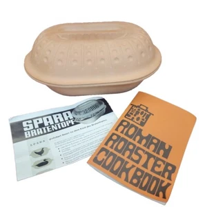 Vintage Spara Bratentopf Terrakotta Ton Back Ofenform Römer Bräter Deckel - Bild 1 von 9