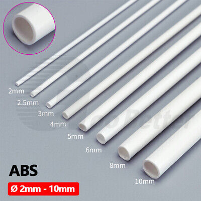 Ø2-10mm Round ABS Plastic Hollow Tube Rod Bar Length 250mm 500mm Model Craft DIY • 2.46£