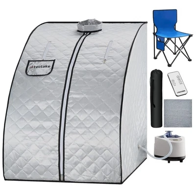 Mobile Dampfsauna ThermaLuxe II, 1000 W, 15 Temperaturstufen grau/blau B-Ware - Bild 1 von 4