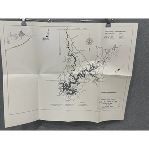 VTG 1982 Alabama Power R.L. Harris Lake Recreation Map Tallapoosa Wedowee 22x17" - Picture 1 of 3