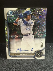 Maikel Garcia 2022 1st Bowman Chrome Speckle Refractor Auto /299 KC Royals - Bild 1 von 2
