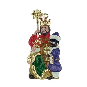 Three Kings Wisemen German Pewter Nativity Christmas Ornament Decoration Germany - Picture 1 of 2