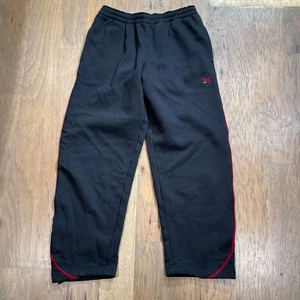 Vintage Nike Pants Mens XL Black Red Stripe Lebron James Sweatpants Baggy Swoosh - Picture 1 of 14