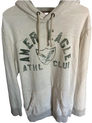 Sudadera con Capucha American Eagle Gráfico Suave XLT Off White Verde Gris Waffle Foto 1 de 4