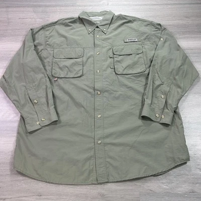 Magellan Sportswear Shirt Mens 2XL Sage Green Vented Fishing Button Down Nylon - Image 1 of 4