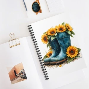 Cuaderno Espiral Jardín Girasol, Cuaderno Floral, Diario para la Naturaleza  - Imagen 1 de 6