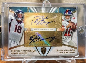 2014 Topps Supreme Dual Auto Autograph Eli & Peyton Manning Broncos Giants #6/15 - Picture 1 of 2