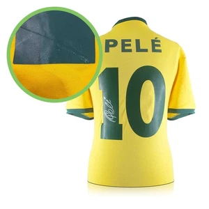 Pele Signed Brazil Shirt | Autographed Football Memorabilia. Damaged D - Picture 1 of 4