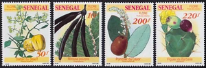 SENEGAL 1992 FRUITS, TREES, PLANTS Sc 1032-1035 MNH - Picture 1 of 1