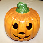Ceramic Pumpkin Jack O Lantern Carved Look Hand Painted Halloween Fall Decor 6"