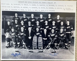 1954-55 Detroit Red Wings Team 16x20 Autographed by Ted Lindsay Alex Delvecchio - Picture 1 of 2