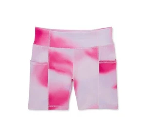 Athletic Works Girls Large (10-12) Pink Aura Bike Shorts With Side Pockets New - Picture 1 of 7